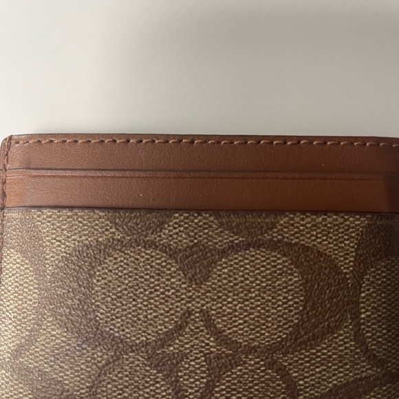 Coach Signature Brown Card Holder - Picture 3 of 6